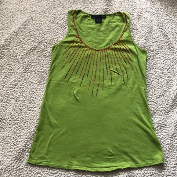 Calvin Klein green embroidered tank top - Picture 1 of 2